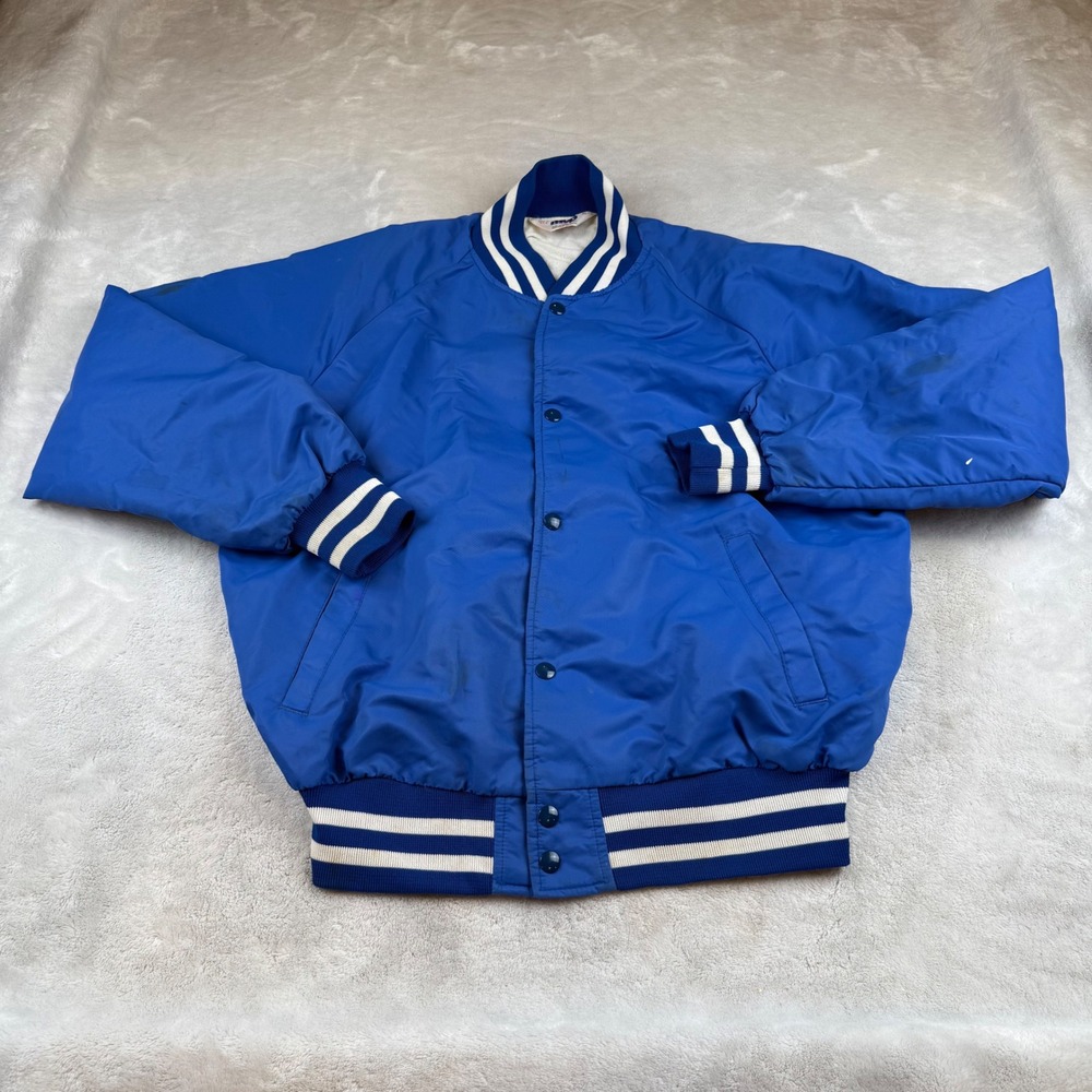 Vintage 80s Kansas Jayhawks Bowling MVP Letterman Jacket Blue‎ XL